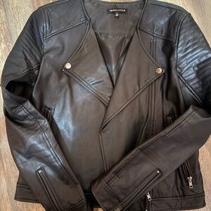 Kendall & Kylie black faux leather biker jacket